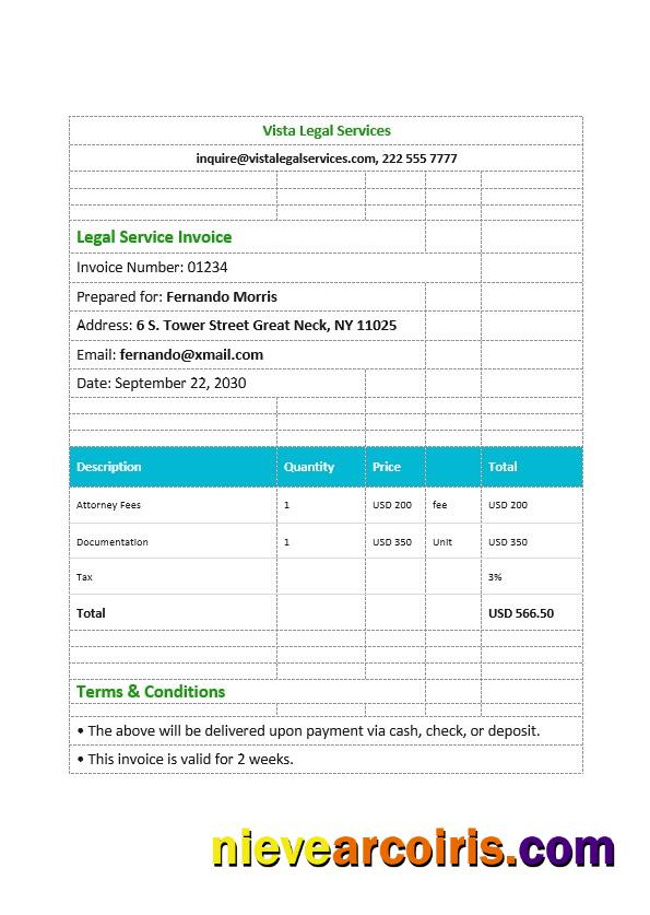 Legal Services Invoice